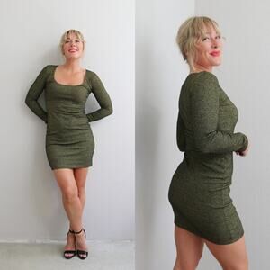 Urban Outfitters Metallic Sparkle Fitted Body Con Mini Party Dress Women's XS SM